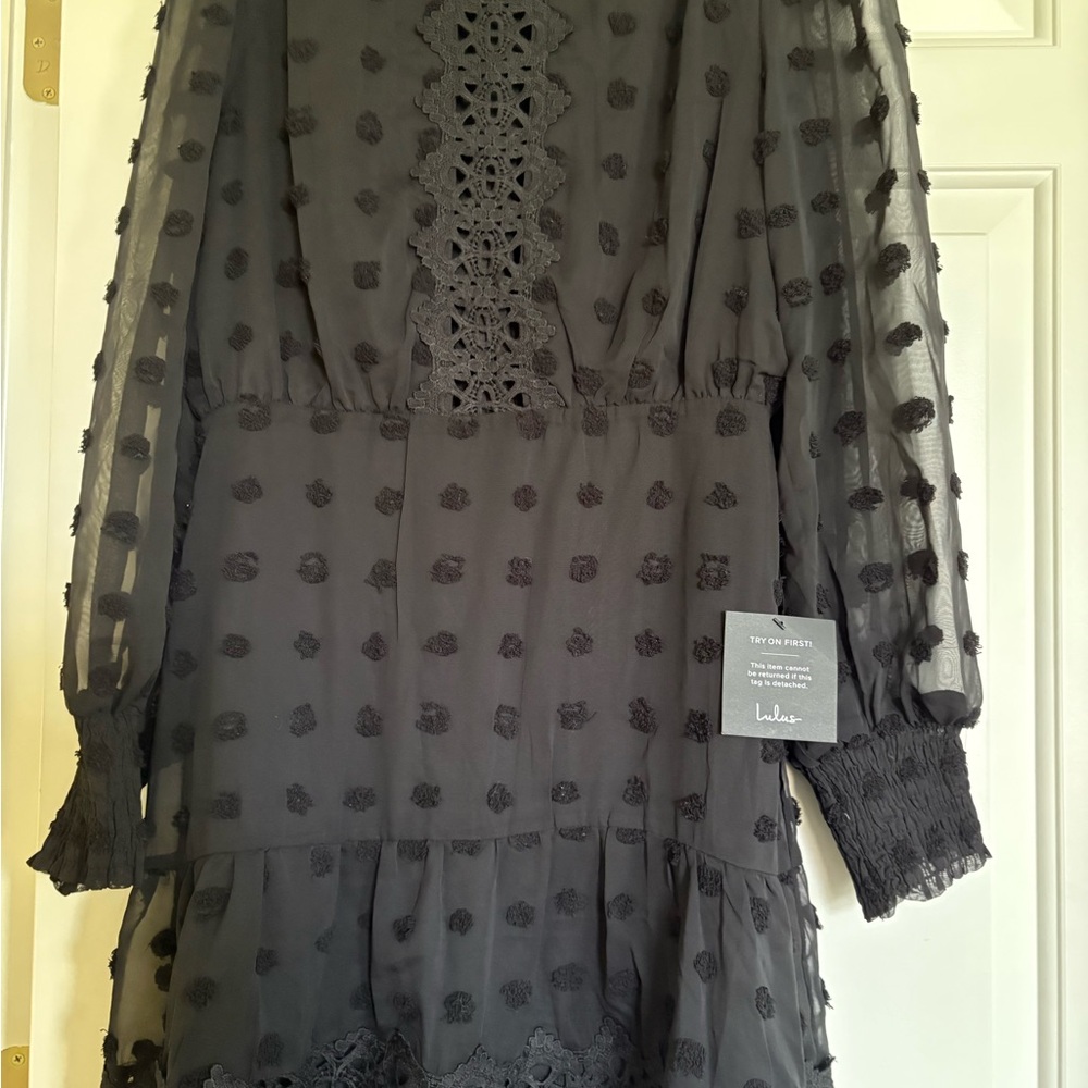 Lulu's Gray Long Sleeve Dress